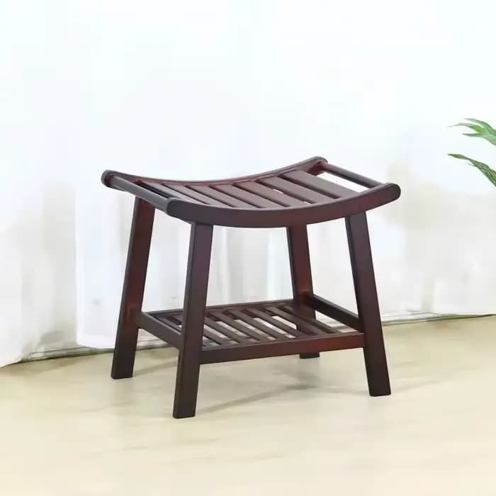 Tabouret de douche antidérapant en bambou