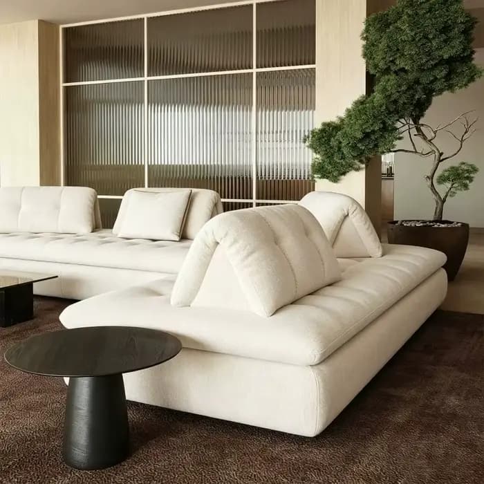 Canapés convertibles de luxe, causeuses et chaises longues pour adultes et amis, avec séparateurs modernes incurvés, meubles pour la maison et le salon