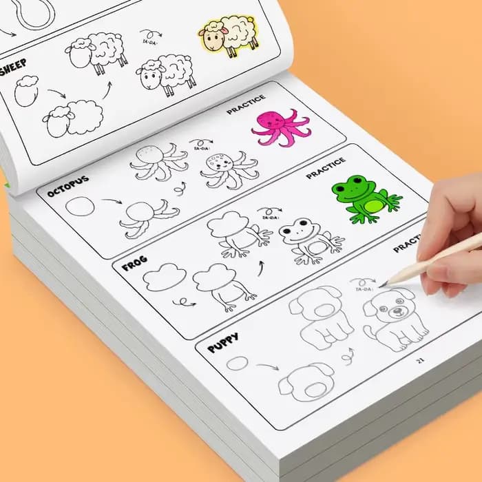 Comment dessiner des animaux livre de dessin étape par étape-apprentissage de la peinture, parfait pour l'écriture créative et la couleur livre de dessin pour enfants