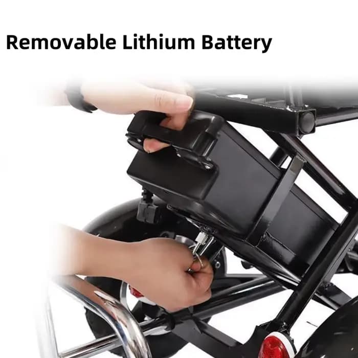 Scooter électrique pliant à trois roues pour personnes âgées 350W 48V12A40-50KM Tricycle
