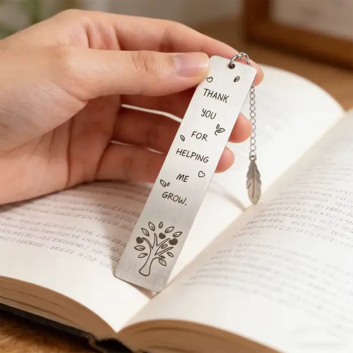 1 marque-page en métal pour enseignant, « Merci de m'avoir aidé à grandir », cadeau d'appréciation pour l'enseignant, retour à l'école