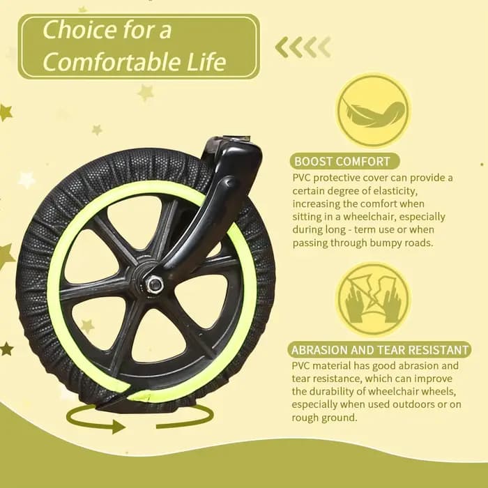 Ehucon Protège-Roues Renforcés pour Fauteuils Roulants en PVC - Couvertures Durables pour Personnes Âgées