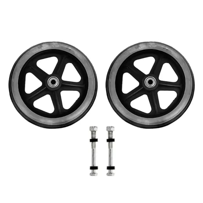 2 pièces 6/7/8 pouces fauteuil roulant robuste roues avant roulettes lisse Flexible solide pneu roue