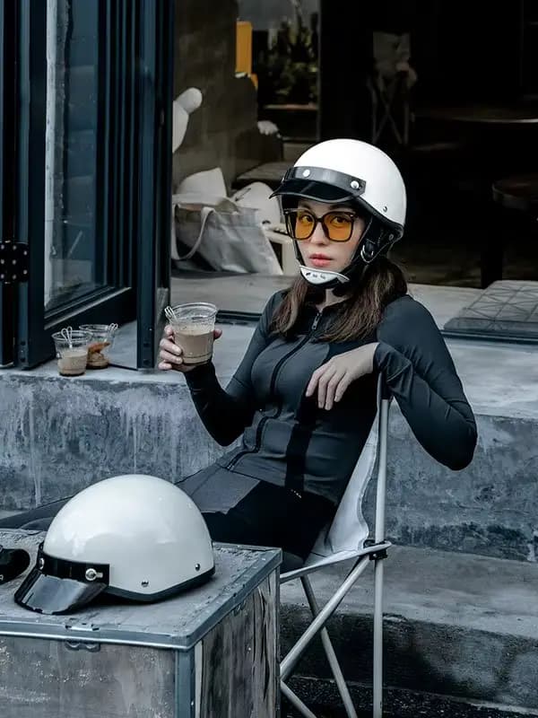 Casque de moto vintage rétro, demi-casque de scooter, casque Cruiser Prince