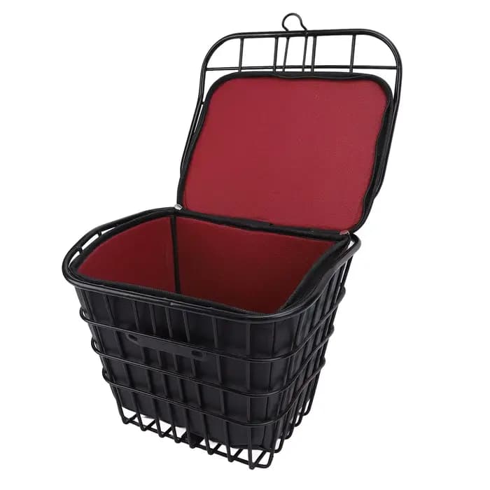 Panier de rangement avant pour vélo avec sac intérieur noir