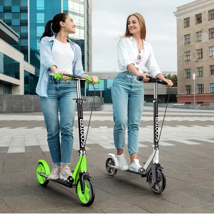 Trottinette Urbaine à Deux Roues Pliable avec Double Freinage pour Adultes et Enfants