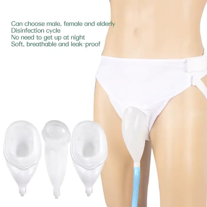 Collecteur d'urine hypoallergénique médical Silicone adultes urinoir avec sacs de cathéter