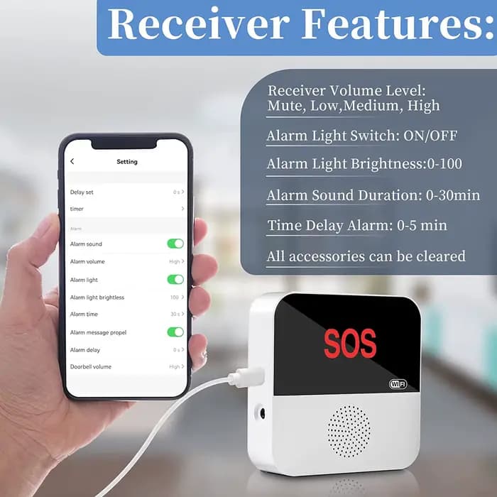Téléavertisseur sans fil WiFi pour soignant âgé