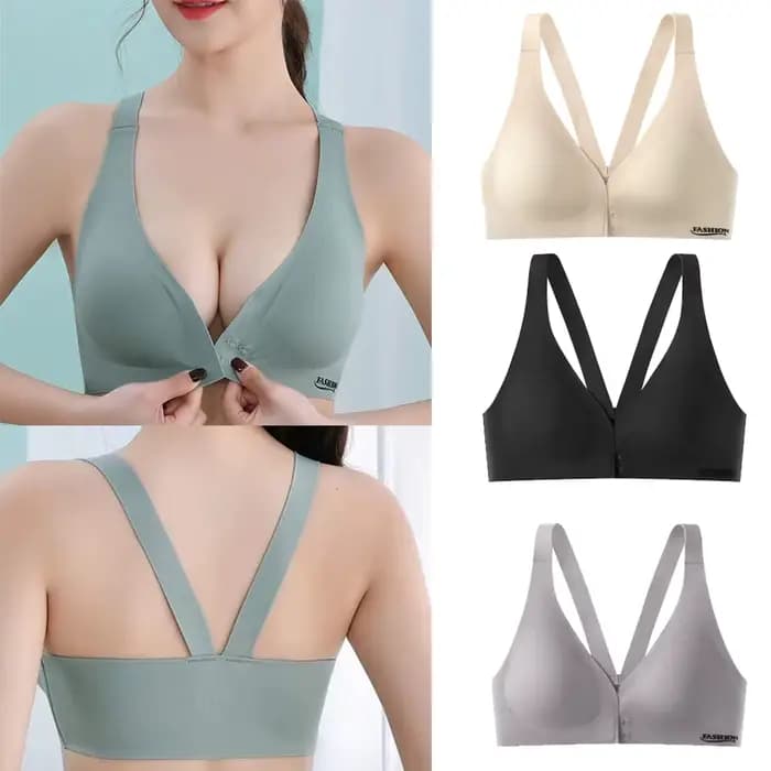 Soutien-gorge d'été grande taille avec boucle avant, sous-vêtements réglables, Sexy, beau dos, seins froncés confortables, soutien-gorge de sport respirant