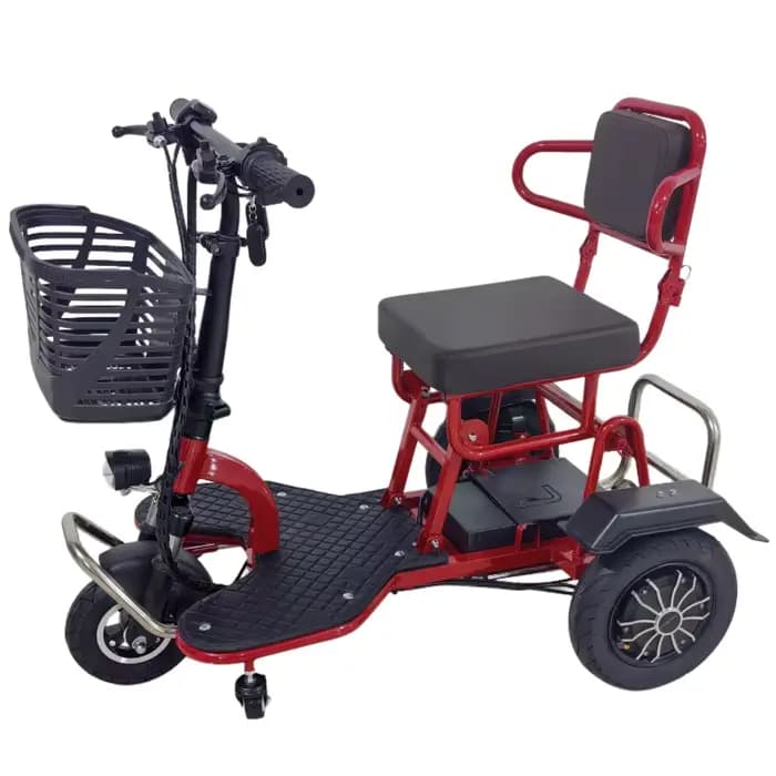Tricycle électrique pliant pour Scooter de mobilité de voyage adulte avec batterie amovible serrure antivol 700W