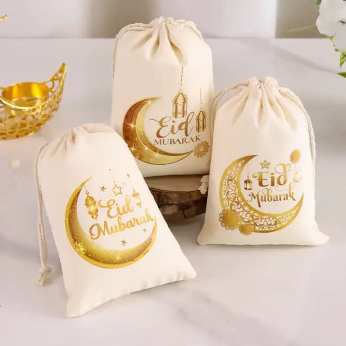 Sac cadeau Eid Mubarak 2026, 6 pièces, fournitures de fête musulmane islamique, Ramadan Kareem Eid al-fitr, pochettes d'emballage de bonbons et de collations