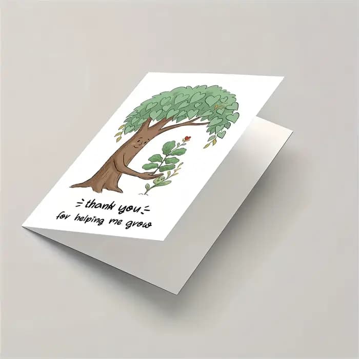 1 carte de remerciement sincère « Merci de m'avoir aidé à grandir » avec enveloppe, idéale pour les enseignants, les mentors, les entraîneurs – Exprime une gratitude profonde