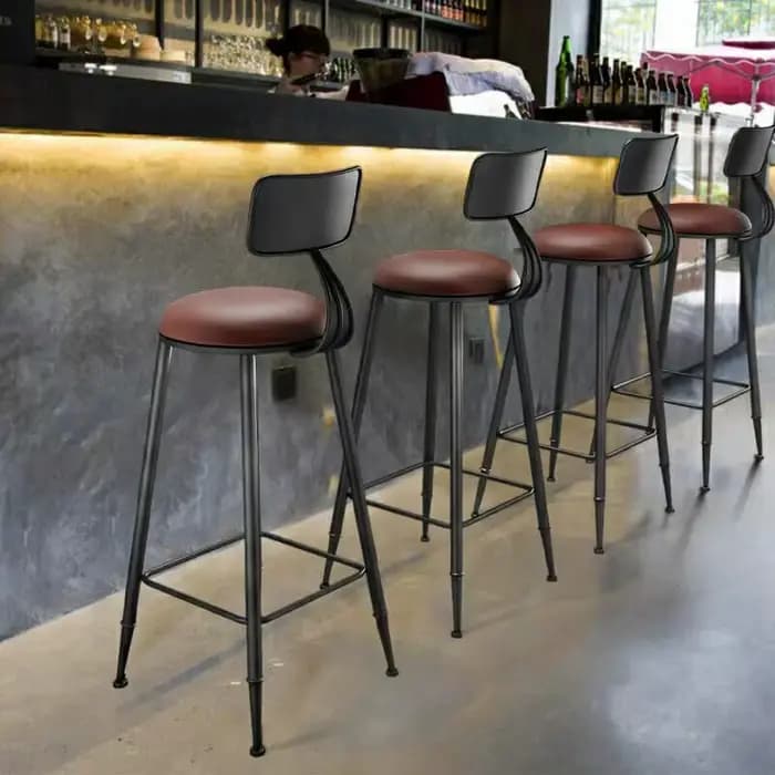 Chaise de Bar moderne tabouret haut nordique Simple maison café haute réception chaise haute tabouret dossier