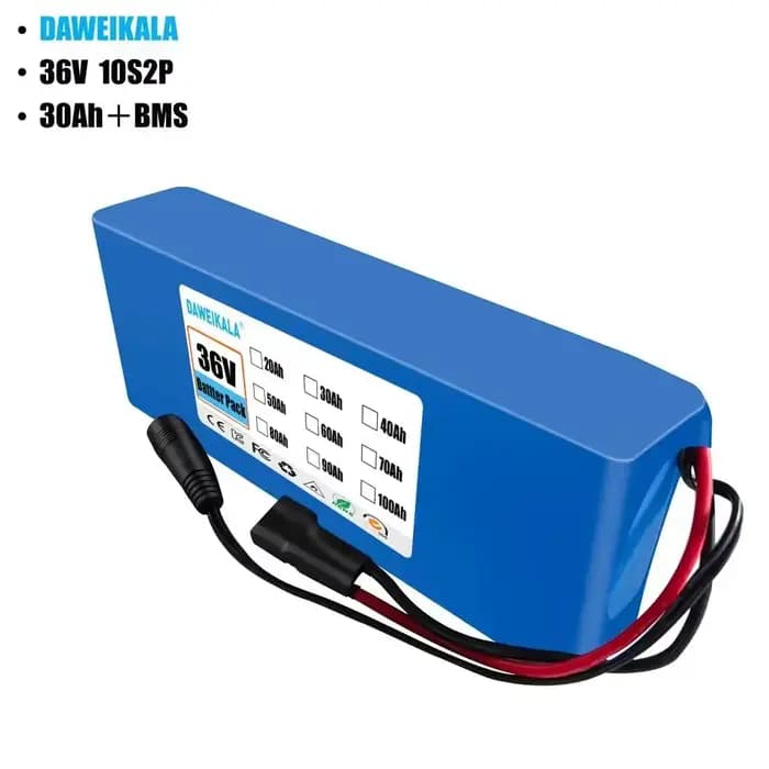 Batterie au lithium pour scooter électrique, 10S2P, 36V, 30000mAh, 500W