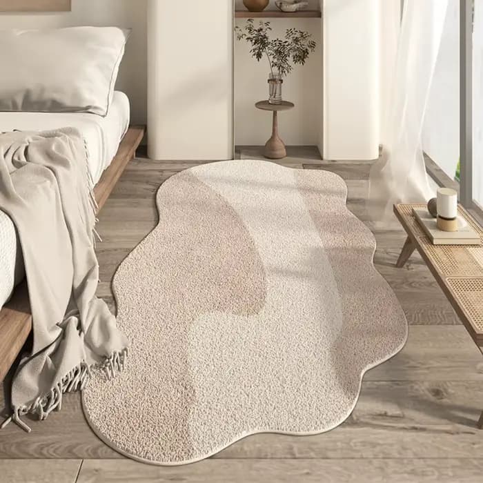 Tapis de chambre à coucher de Style crème confortable, minimaliste, doux, absorbant, antidérapant, pour chambre à coucher