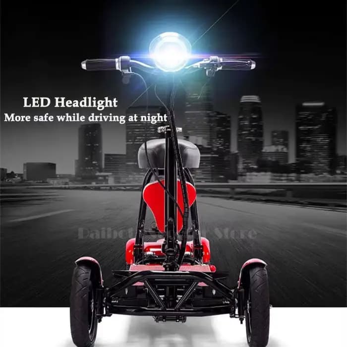 Famille tout Terrain pliant mobilité Scooter électrique personnes âgées avec panier/siège bébé 500W 10AH/20AH 4 roues