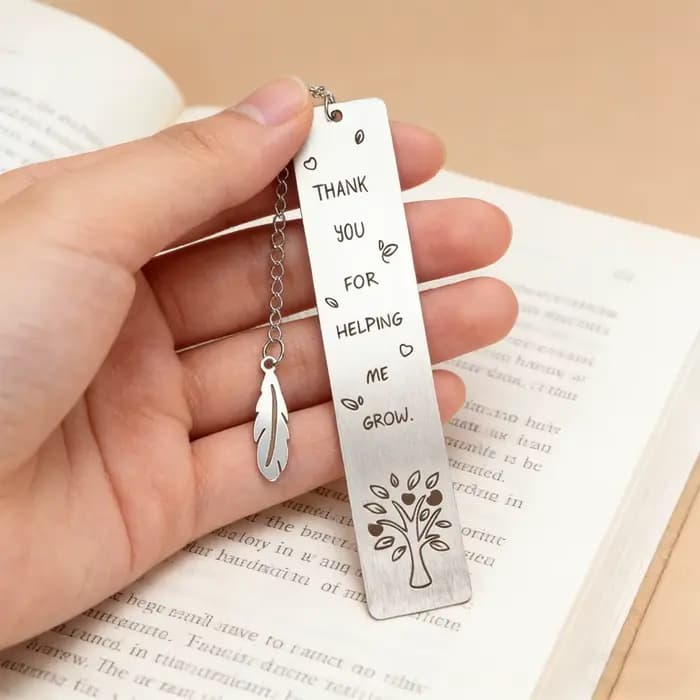 1 marque-page en métal pour enseignant, « Merci de m'avoir aidé à grandir », cadeau d'appréciation pour l'enseignant, retour à l'école
