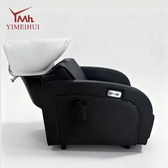 Chaise de lavage à contre-courant pour Salon de coiffure, bol de shampoing de Massage, chaise de lit avec repose-pieds électrique