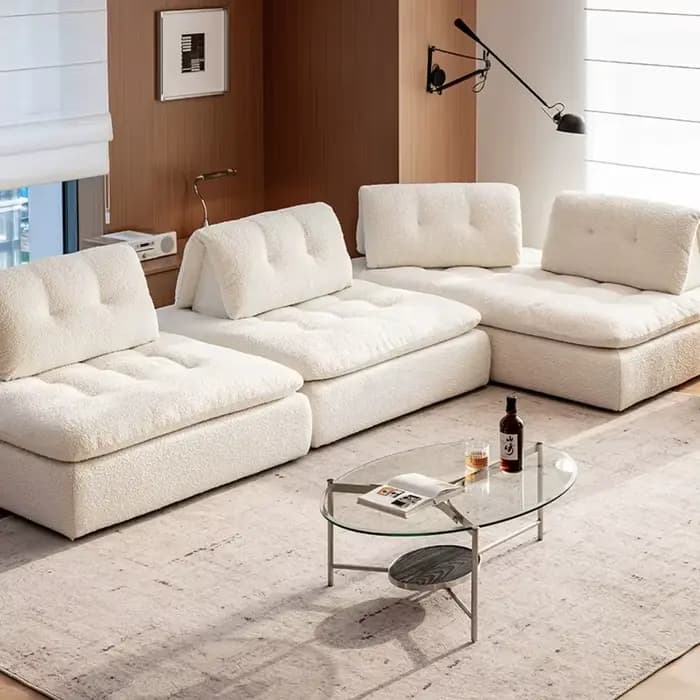 Canapés convertibles de luxe, causeuses et chaises longues pour adultes et amis, avec séparateurs modernes incurvés, meubles pour la maison et le salon