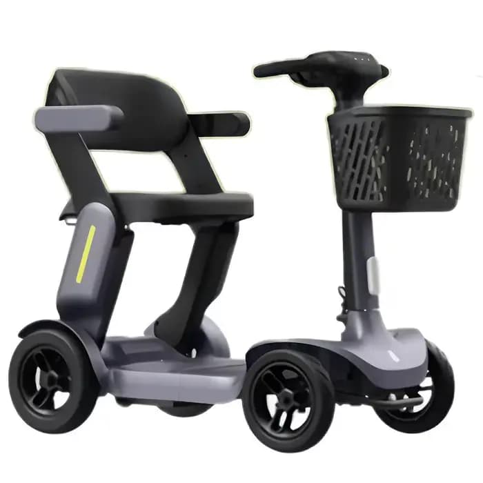 Scooter électrique intelligent pré-assemblé pliable à 4 roues pour adultes âgés handicapés avec détection de siège