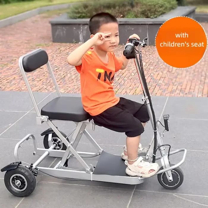 Nouveau Tricycle électrique pliable adulte personnes âgées ramasser enfants Scooter