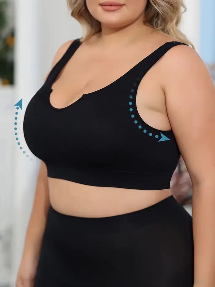 Soutien-gorge grande taille pour femme, sous-vêtement confortable, sans armatures, froncé pour fermer le toucher latéral et éviter l'affaissement
