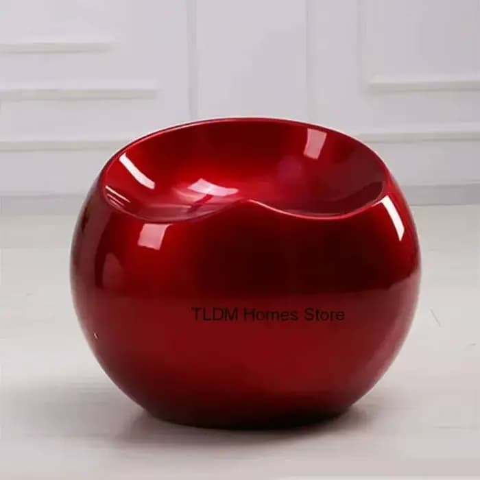 Pouf ottoman moderne Apple Creative pour salon, tabouret bas, tabouret à chaussures pour entrée, chaise de maquillage pour chambre à coucher, mobilier