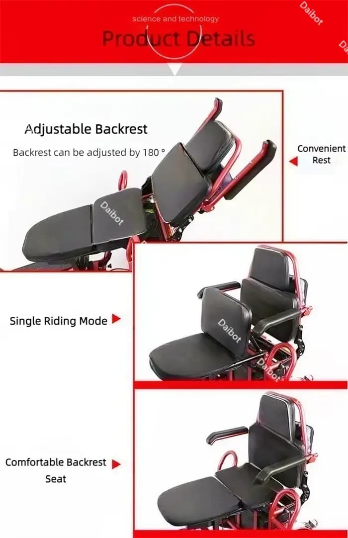 Scooter électrique pliant à 3 roues pour le transport 180 ° Tricycle