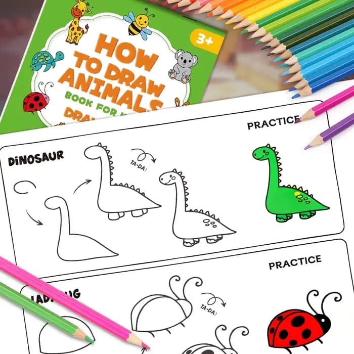 Comment dessiner des animaux livre de dessin étape par étape-apprentissage de la peinture, parfait pour l'écriture créative et la couleur livre de dessin pour enfants
