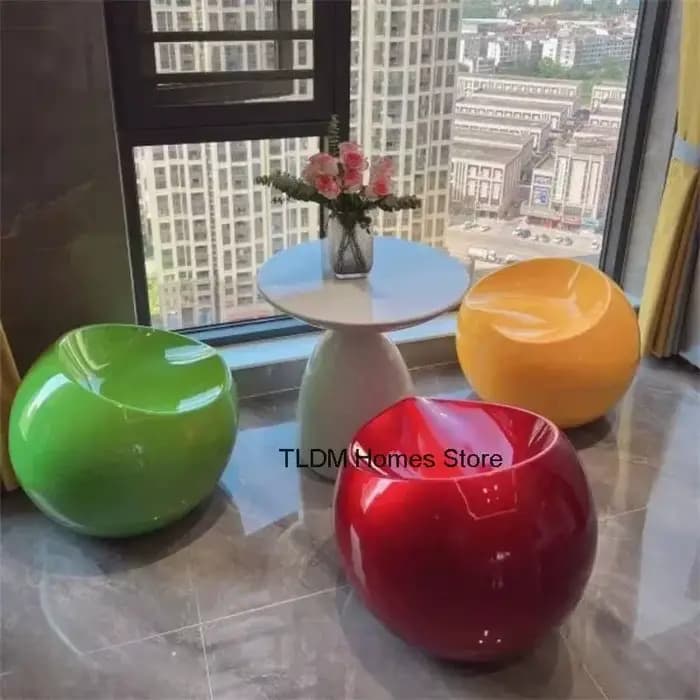 Pouf ottoman moderne Apple Creative pour salon, tabouret bas, tabouret à chaussures pour entrée, chaise de maquillage pour chambre à coucher, mobilier