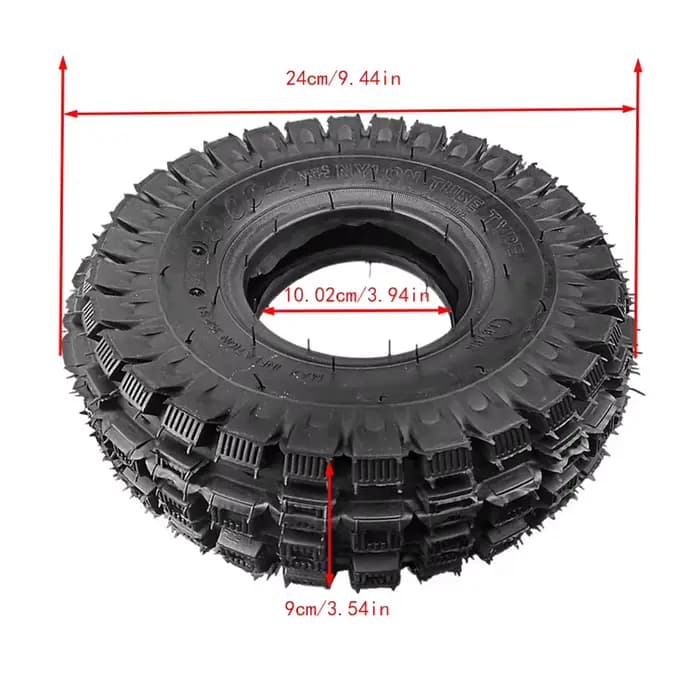 NOUVEAU pour accessoires moto : Roues noires 3.00-4 avec pneu et chambre à air pour trottinette électrique et scooter à essence