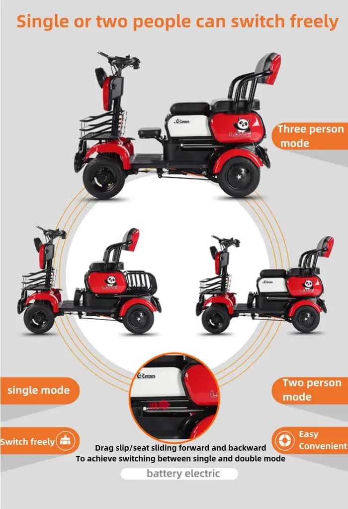Scooter électrique 600W 60V pour personnes âgées