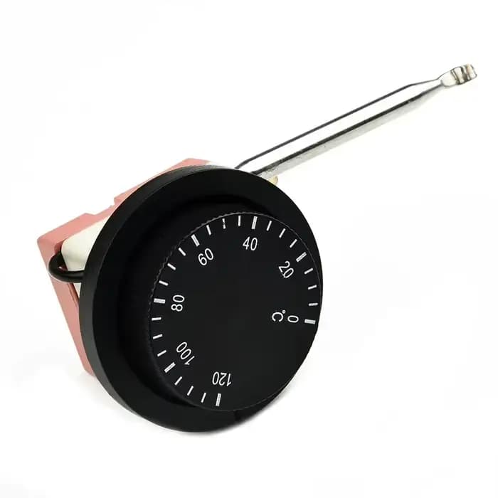 Commutateur de thermostat de ventilateur électrique réglable Carhome 0 ℃ ~120 ℃ Ventilateur de refroidissement avec interrupteur de contrôle de température rotatif 12V, Therm capillaire