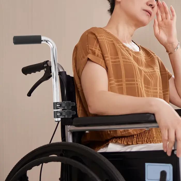Extension de poignée de fauteuil roulant en acier inoxydable