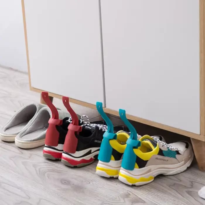 2 pièces Ustensile d'aide à l'enfilage de chaussures, Cale-chaussures en plastique à manche long, compatible avec toutes les chaussures, outil pour enfiler facilement