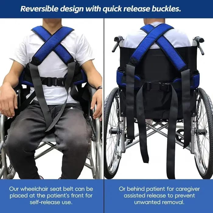 Ceinture de sécurité double épaule pour fauteuil roulant pour personnes âgées