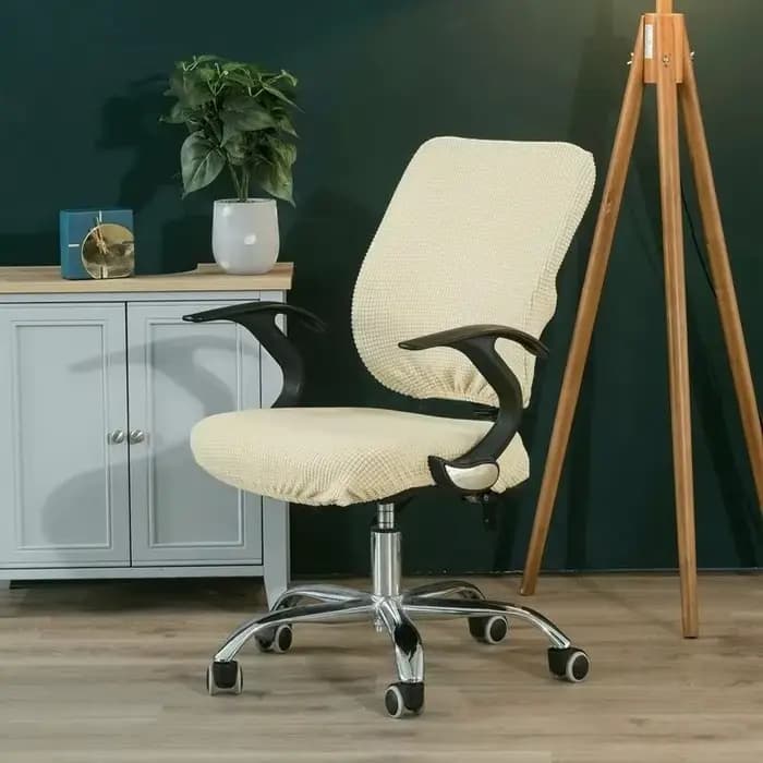 1 ensemble (housse arrière + housse de siège) housse de chaise d'ordinateur de bureau fendue housses extensibles amovibles Anti-poussière universelles de bureau