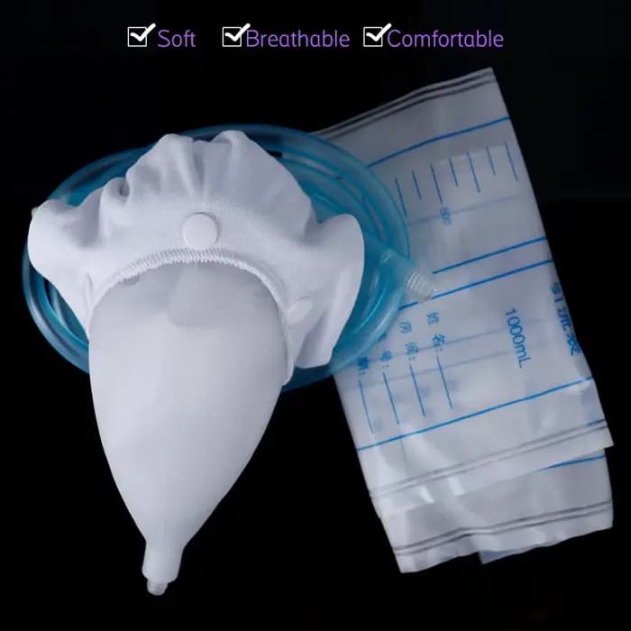 Collecteur d'urine hypoallergénique médical Silicone adultes urinoir avec sacs de cathéter