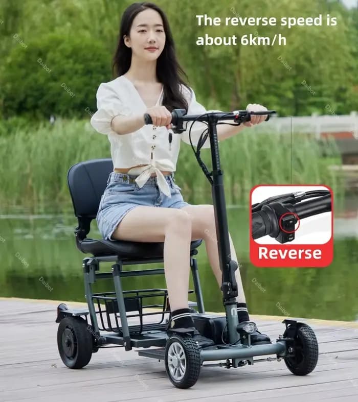 300W 36V 4 roues Scooters de mobilité pour handicapés pliable léger tout-Terrain gamme 32km Scooter électrique batterie amovible