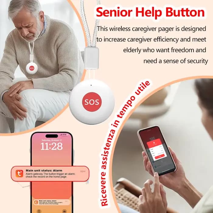Bouton d'appel SOS d'urgence à une touche pour patients