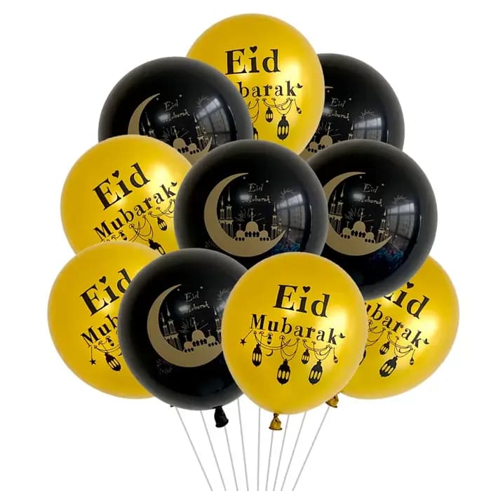 Ballon Eid Mubarak pour la décoration du Ramadan, fournitures de fête musulmane, aide à la maison, al-fitr, Mubarak Kareem, festival islamique, 10 pièces, 2024