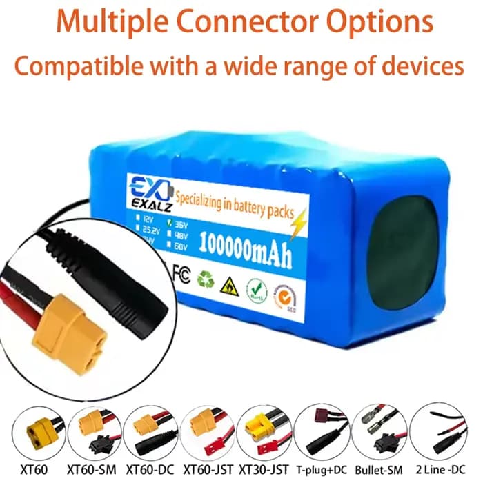 Batterie de scooter électrique 36V 10S4P 100Ah 18650