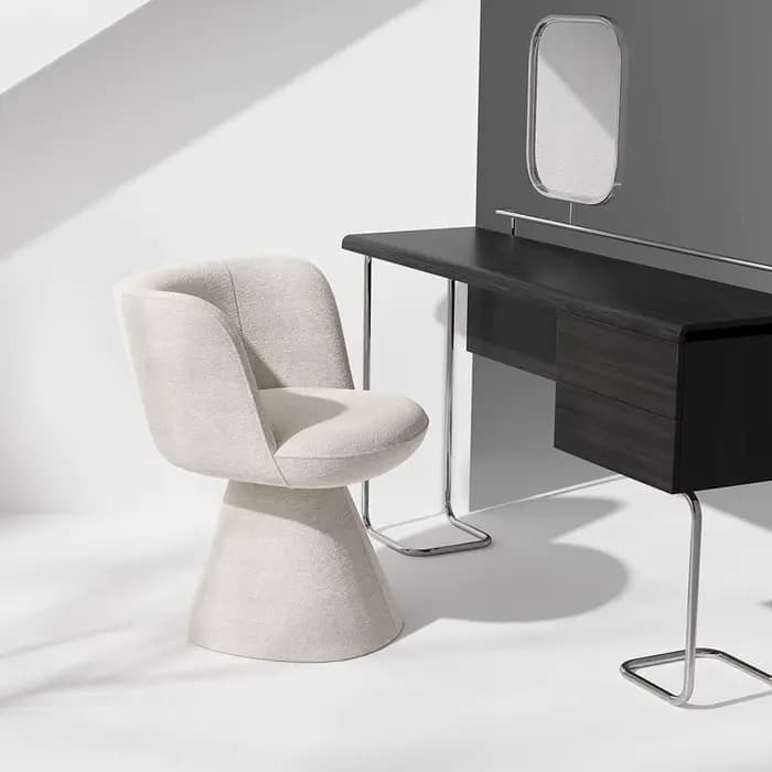 Coiffeuse minimaliste pour chambre à coucher, sac souple, tabouret rotatif pour la maison, vestiaire, chaise de maquillage, bureau d'étude