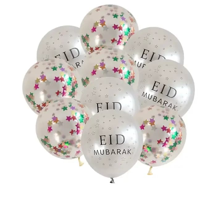 Ballon Eid Mubarak pour la décoration du Ramadan, fournitures de fête musulmane, aide à la maison, al-fitr, Mubarak Kareem, festival islamique, 10 pièces, 2024