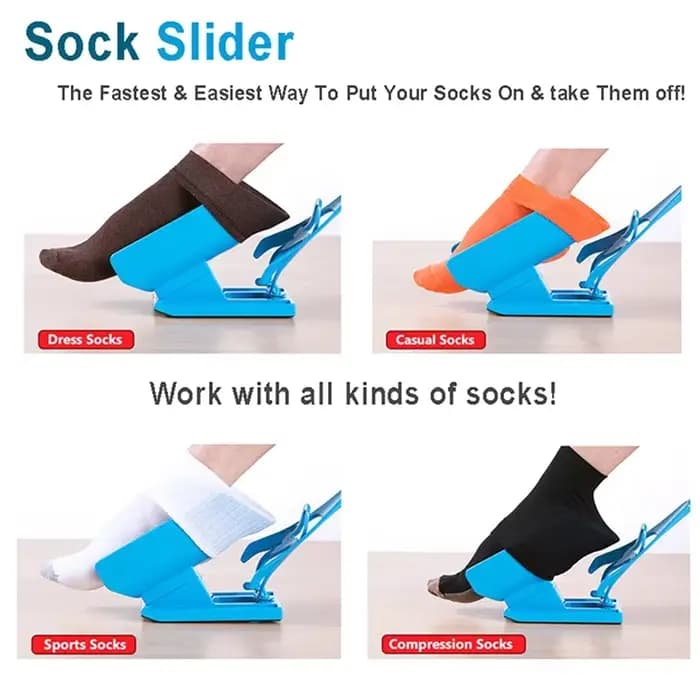 Aide à la mise de chaussettes flexible pour personnes âgées