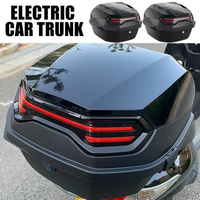 Boîte arrière de moto, bottes de Scooter, coffre, étui solide et Cool pour casque complet, boîte de rangement, boîte arrière