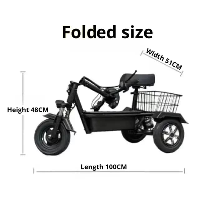 Mini adulte Portable avec panier Scooter électrique personnes âgées trajet Tricycle