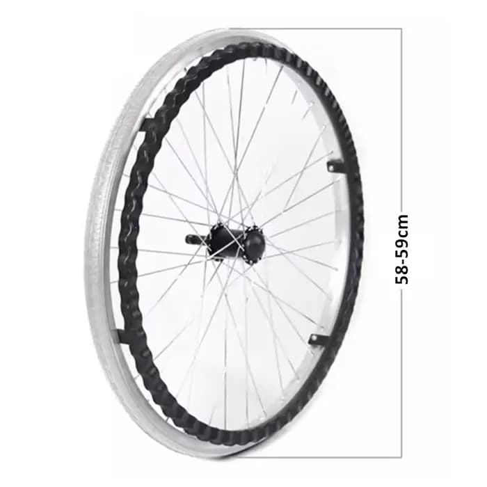 Roue arrière ALWAYSME de 24 pouces avec poignée de garniture pour fauteuils roulants