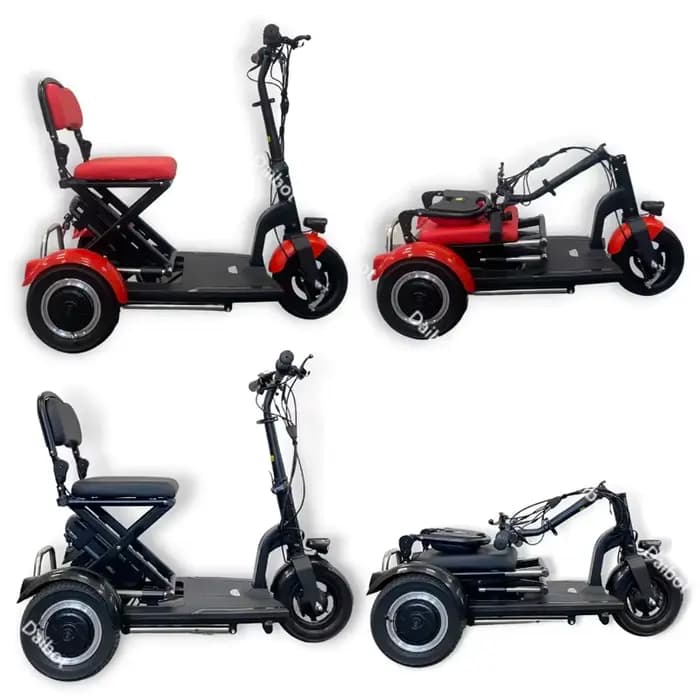 Trottinette de mobilité pliante légère à 3 roues pour personnes âgées avec dossier pliable/support de sac 300w Tricycle électrique voiture adultes