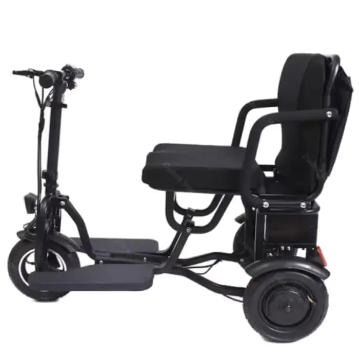 300W/350W 10AH 36V/48V 3 roues Scooter électrique pour personnes âgées 8 pouces/10 pouces Tricycle pliant Portable